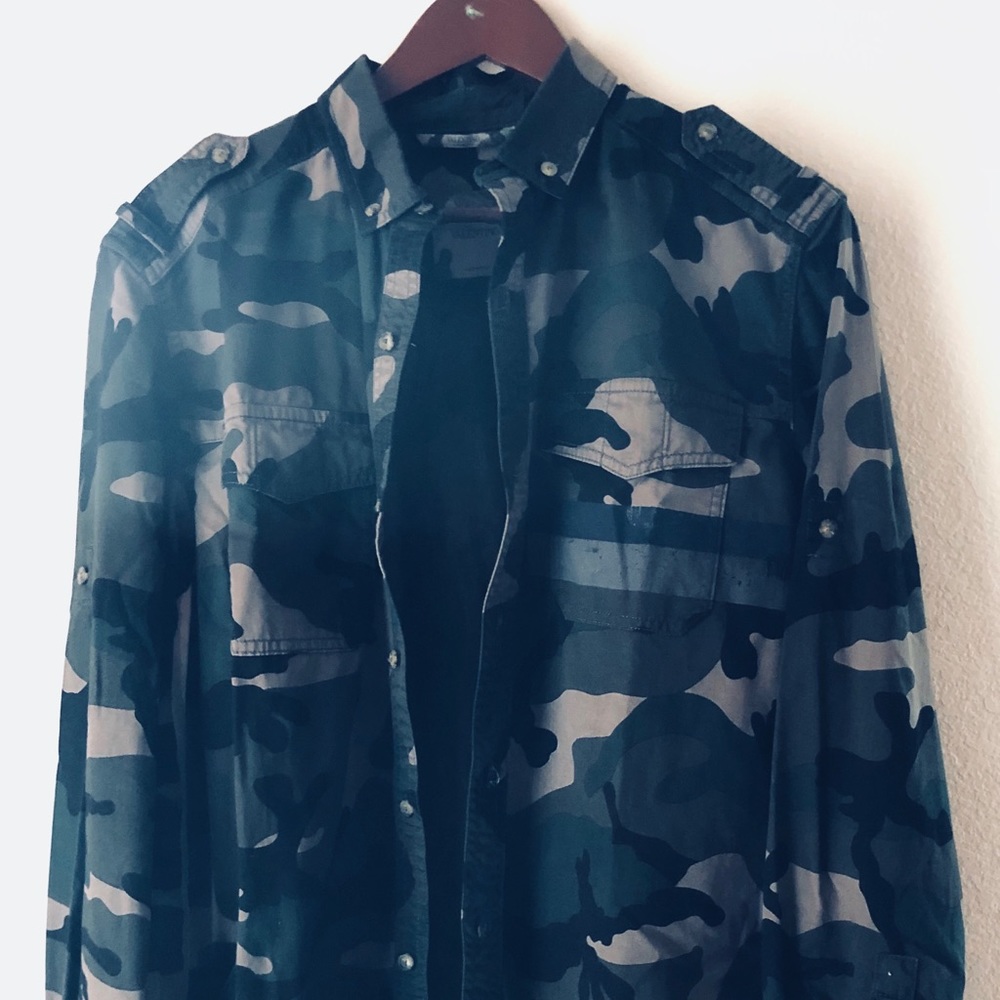 Valentino men’s camouflage shirt jacket